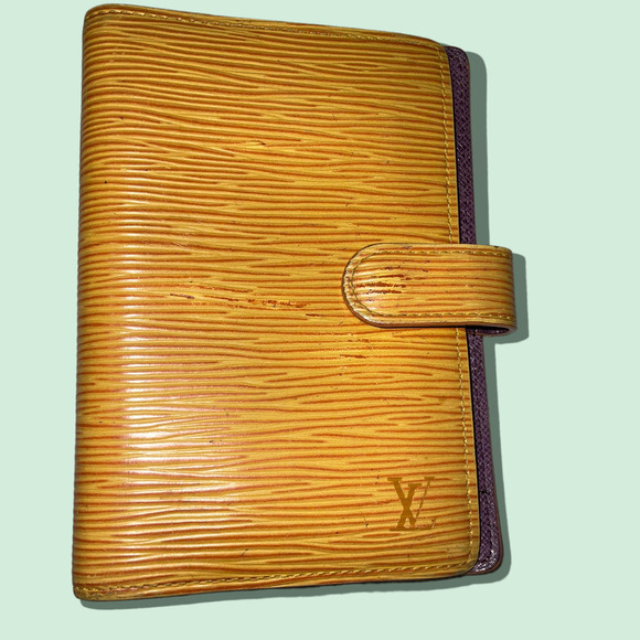 Louis Vuitton Yellow Leather Small Ring Agenda PM - Picture 1 of 10
